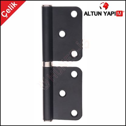 ALTUNYAPI 12cm ÇELİK PANEL SİYAH MENTEŞE (2mm) Resmi