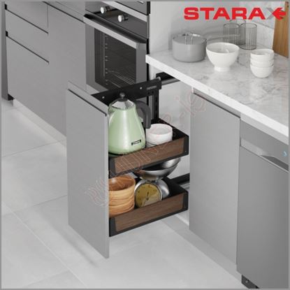 STARAX TANDEM RAYLI FRENLİ ÜNİTE ŞİŞELİK (UNIQUE.WOOD) Resmi