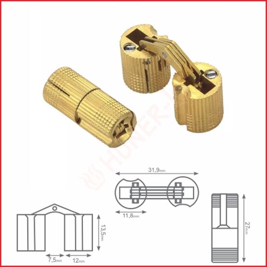 PİRİNÇ GİZLİ MENTEŞE 12mm (747-12) resimleri